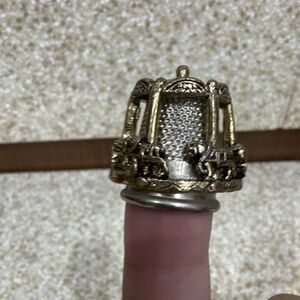 Vintage 1970's Nicholas Gish Gold Colored Pewter Clydesdale Horse Spinning Thimb